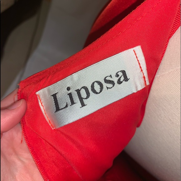 Red side split dress with pockets - Picture 5 of 5